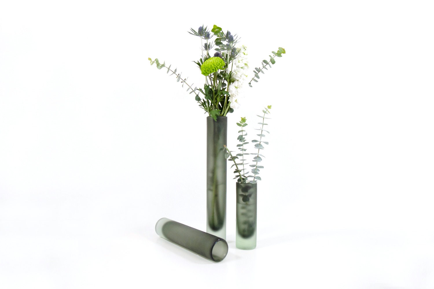 Elegant Slim Vase With Frosted Glass Finish Minimalist Home Etsy