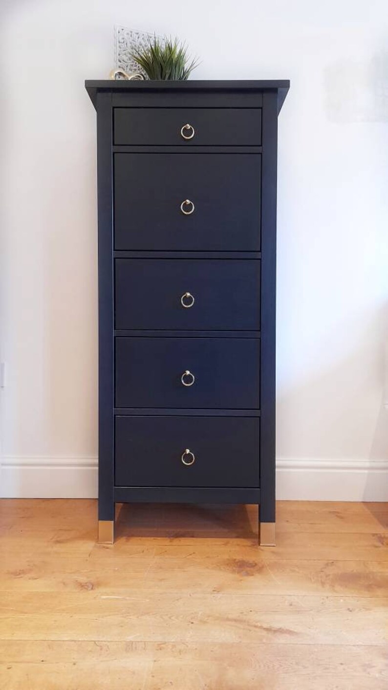 Black Tallboy / Chest of Drawers Etsy
