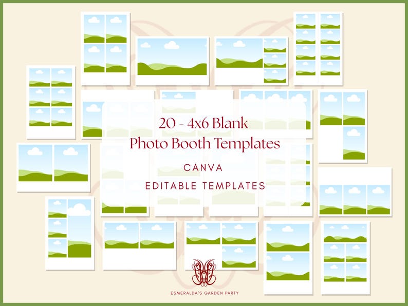 Canva Photo Booth Templates 4x6, DIY Photo Strip Layouts (digital ...