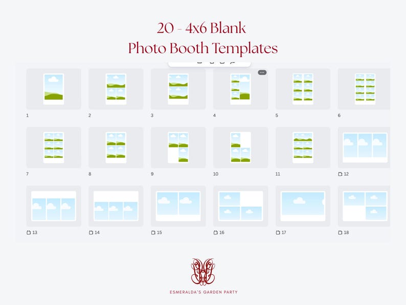 Canva Photo Booth Templates 4x6, DIY Photo Strip Layouts (digital ...