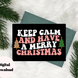 Biglietto di Natale retrò, biglietti di Natale minimalisti, cartoline di Natale, biglietto di Natale divertente, biglietto di buone feste, biglietto di Natale digitale da scaricare