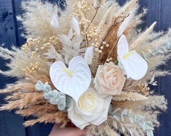 Bouquet da sposa Boho / Bouquet di Pampa / Fiori della sposa / Asole / Bouquet da damigella d'onore / Bouquet da sposa / Bouquet da sposa /Fiori da sposa