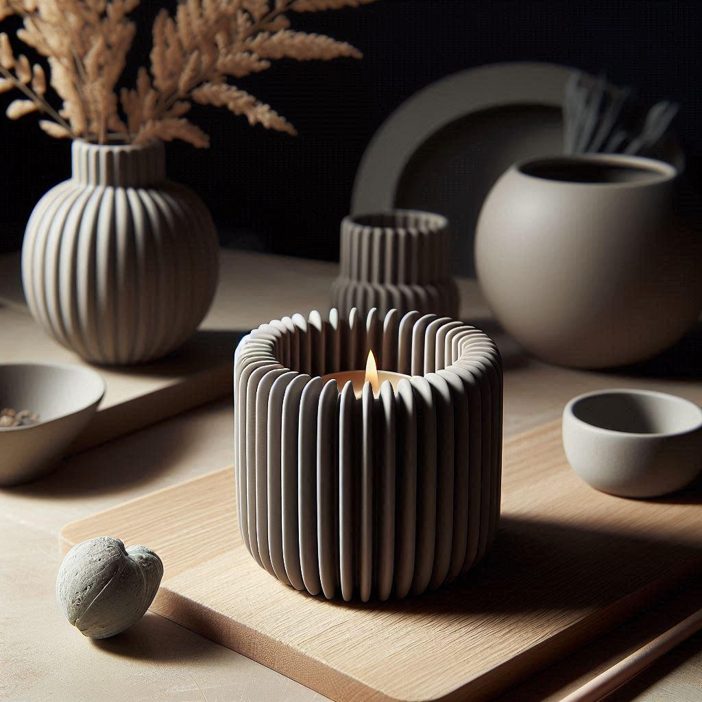 Modern ribbed design, candle and tealight holder | Individual configuration and colors | Official Deltaprints partner