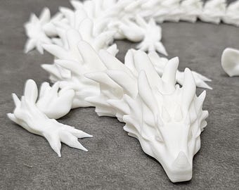 Dragão aquático grande e articulado (48 cm) – Modelo de fantasia detalhado e item de colecionador – Na cor de sua escolha