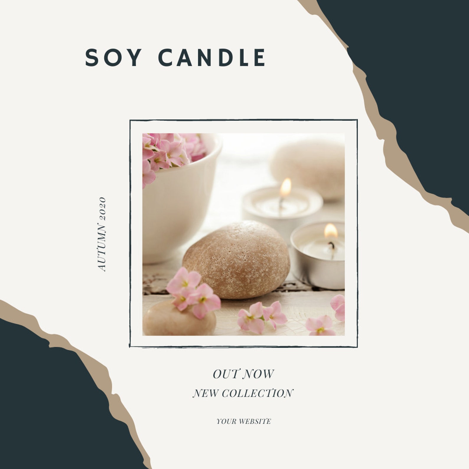 Editable Candle Business Instagram Post Templates for Canva Etsy
