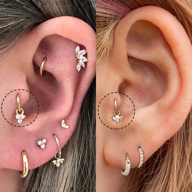 Rook Earring Tragus Hoop Earring 925 Sterling Silver Tragus | Etsy