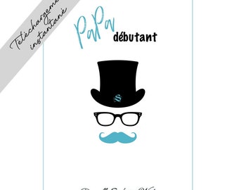Beginner dad sheet to print, dad birth survival kit, future dad, beginner dad book, future dad help, dad box, dad gift