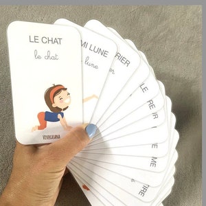 Carte Yoga Personnalisée, carte Yoga écriture BATON et CURSIVE, yoga enfant, carte éducatif, carte yoga enfant personnalisée, yogatime