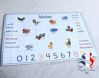 Set de table ludique maternelle CP, set de table personnalisé, set de table ludique, set de table enfant, set de table alphabet, set lettre