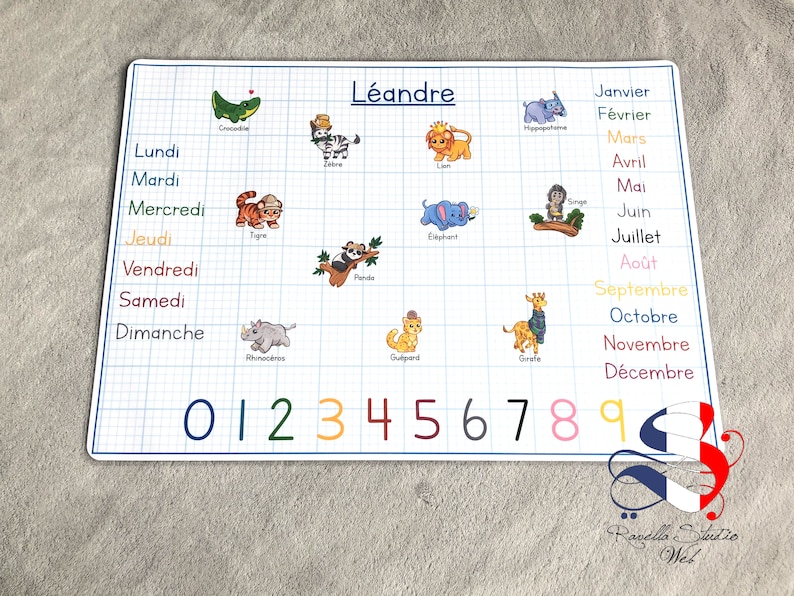 Set de table ludique maternelle CP, set de table personnalisé, set de table ludique, set de table enfant, set de table alphabet, set lettre image 8