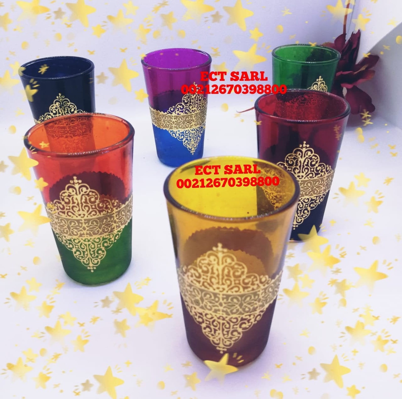 Moroccan Vintage glasses style tea glasses vintage set of 6 Etsy