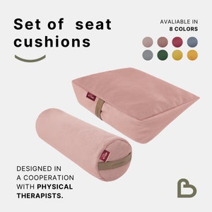 Wedge-shaped Seat Cushion + Small Roller - Arctic Pink - Be Classic