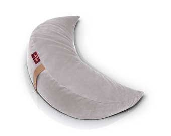 The Softest Moon Pillow for cuddling, hugging, relaxation | Cuddle Buddy | Weighted Pillow for Single | Cloudy Grey -  Mat-Velour