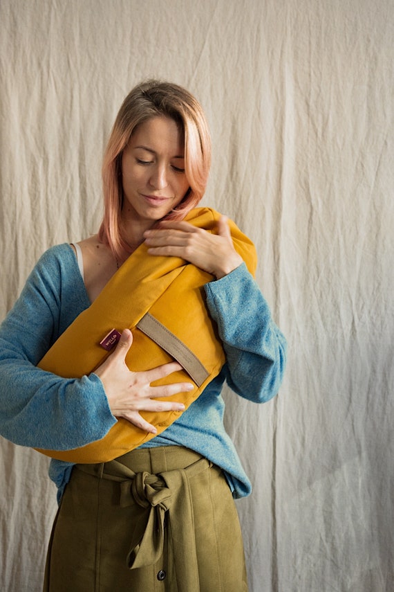 The Softest and Sweetest Moon Pillow for meditation, relaxation, cuddling - Fall Colour Yellow Ochre Mat Velvet - Half Moon Ergonomic Shape