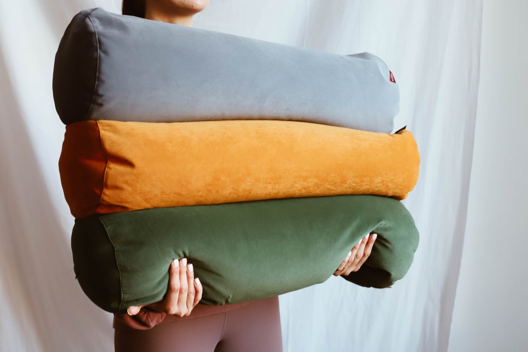 Premium Large Buckwheat Hulls Yoga Bolster Fall Colour Yellow