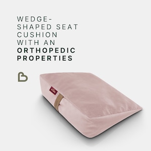 Wedge-Shaped Seat Cushion -Arctic Pink Colour - Pillow for long sitting - Posture correction