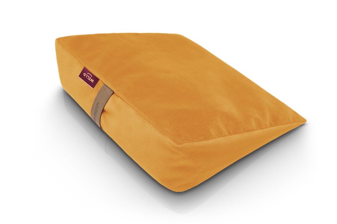 Wedge Pillow Filled With Organic Buckwheat Hull Yellow Ochre Etsy Canada