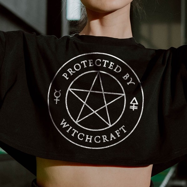 SVG - PNG Witchy Vibes Protected by Witchcraft Pentacle Pentagram Mama Witch Babe Magic Magick Wicca Occult Halloween Spooky
