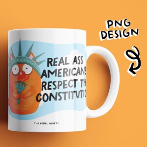Echte Amerikanen respecteren de grondwet, fascisme, png Ginger Cat, Cats Activisme Racisme Racisten Trump Fascisten Mensenrechtendemocratie afbeelding 3