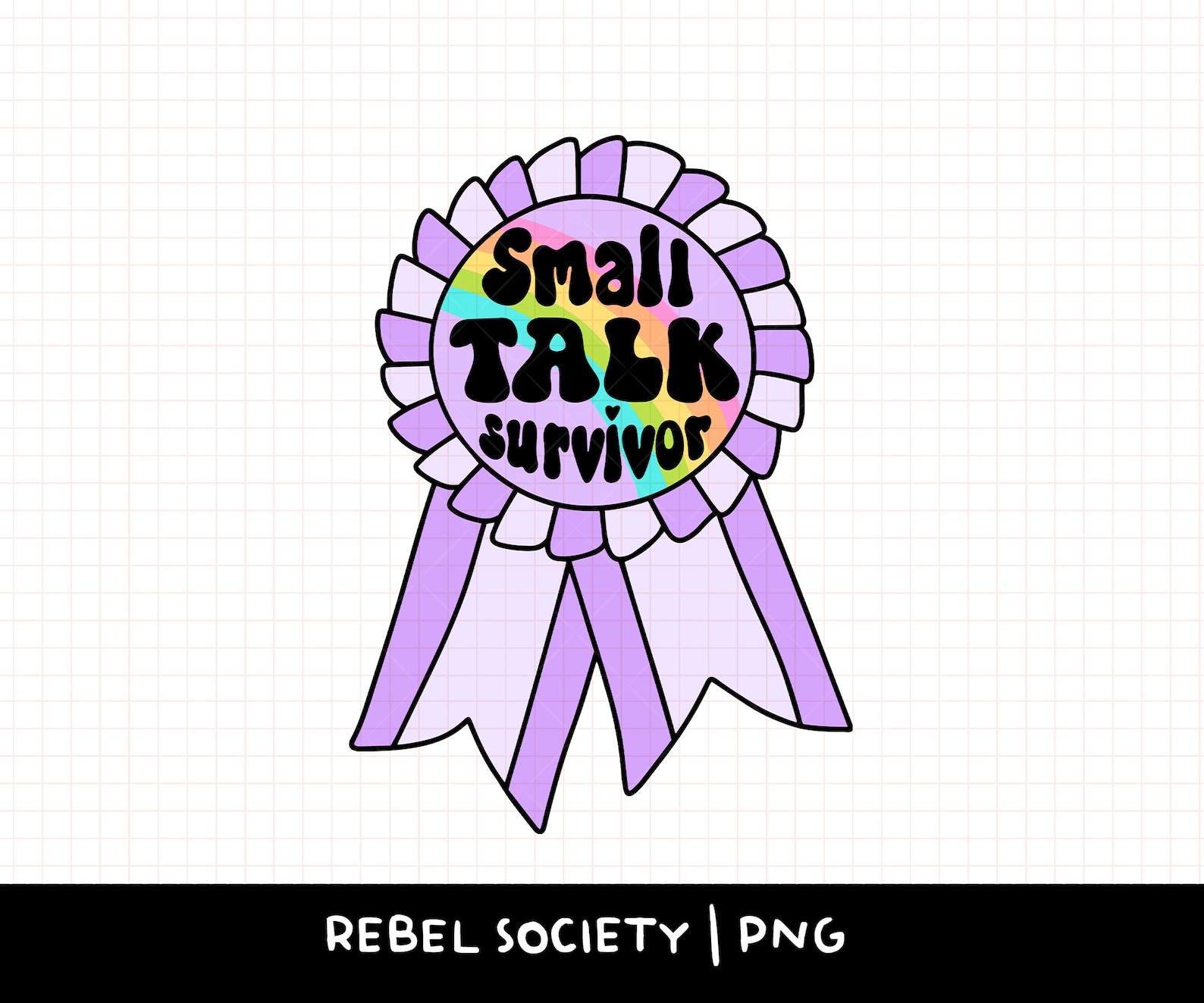 Motivation Ribbon Small Talk Survivor Award Ribbon PNG, Trendy T-shirt Sticker Designs ...