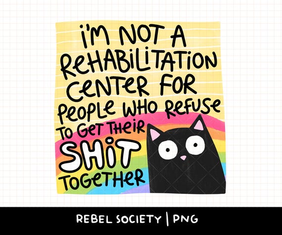 Boundaries Black Cat PNG Mental Health Therapy Humor Healing Journey PNG Introvert, Toxic People Trendy Hand Illustrated Sticker Design