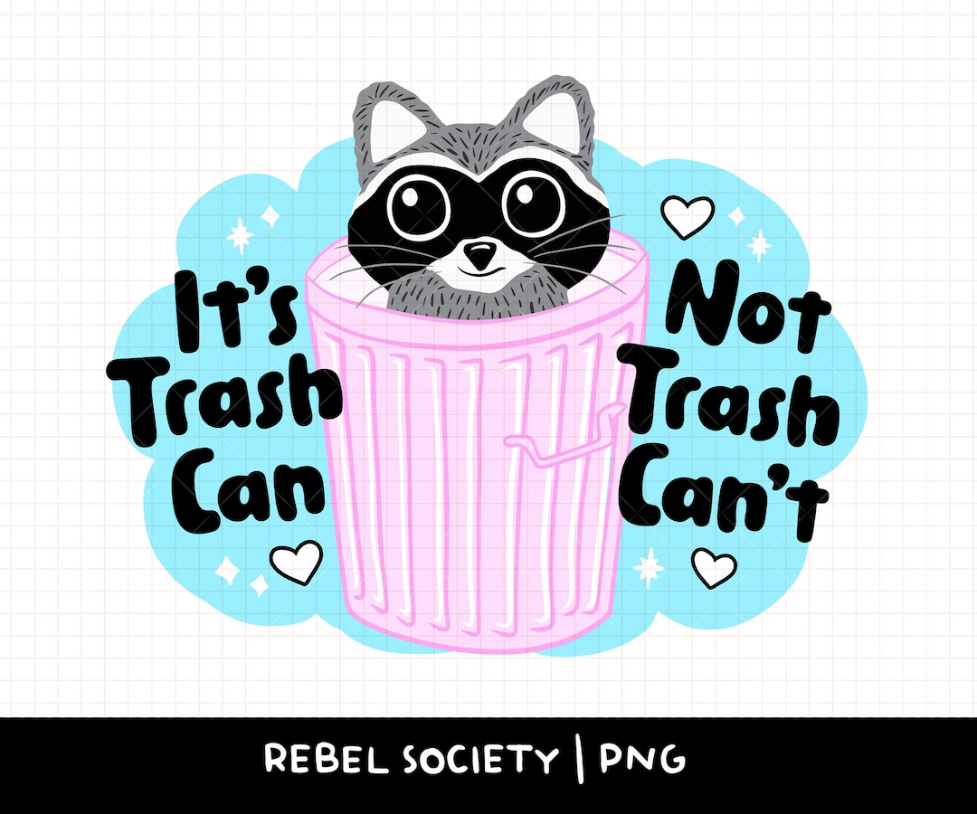It's Trash Can Not Trash Can't PNG Raccoon Trendy Tshirt Sticker