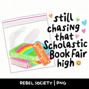 À la poursuite du salon du livre scolaire PNG à la mode PNG lecture cochonne livre PNG introverti autocollant autocollant conception de tshirt Bonnes filles lisent des livres sales