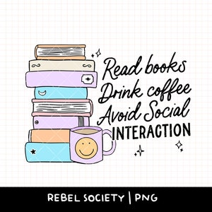 Lire des livres boire du café PNG PNG à la mode filles chaudes lire charbon, lecture PNG livre nerd, introverti autocollant conception de t-shirt bonnes filles livres sales