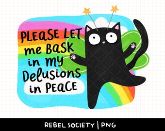 Delusional Delulu PNG Unresolved Trauma No Therapy Anxiety Moody Millennial Gen X, Gen Z Trendy Mental Health Sticker Design Popular PNG