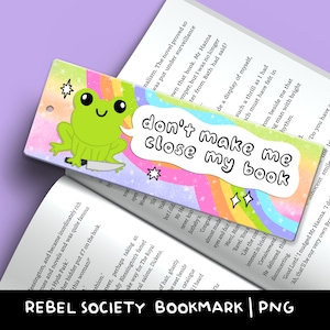 Don't Make Me Schließung My Book Snarky Frosch mit Messer LESEZEICHEN PNG Trendige Lesezeichen Bookish Lesezeichen Lesen Smut sarkastisches Kreatives Design
