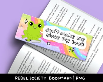 Don't Make Me Schließung My Book Snarky Frosch mit Messer LESEZEICHEN PNG Trendige Lesezeichen Bookish Lesezeichen Lesen Smut sarkastisches Kreatives Design