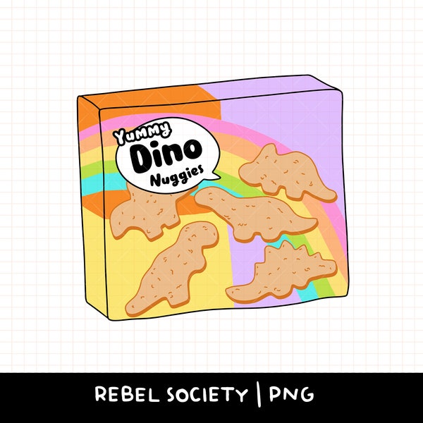 Box of Dino Nuggies PNG Dino Nuggets Nugs PNG Trendy PNG Cute PnG Designs Dinosaur Nuggets Popular Sticker Designs T-Rex Brontosaurus