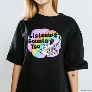 Audiobook Enthusiast Listening Counts Too PNG Trendy PNG Reading Smut PNG Book Nerd Sticker Tshirt Design Good Girls read Dirty Books image 2