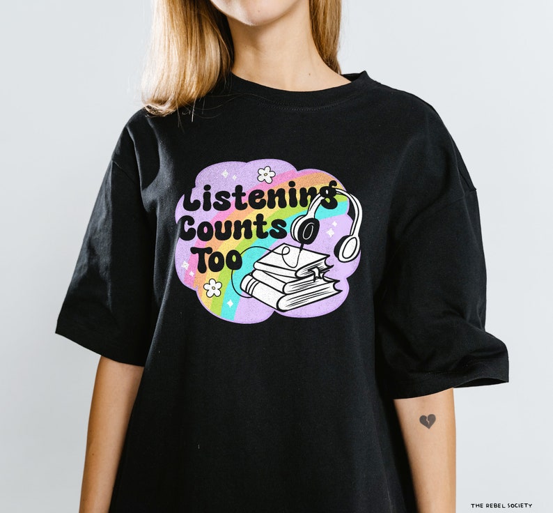 Audiobook Enthusiast Listening Counts Too PNG Trendy PNG Reading Smut PNG Book Nerd Sticker Tshirt Design Good Girls read Dirty Books image 2