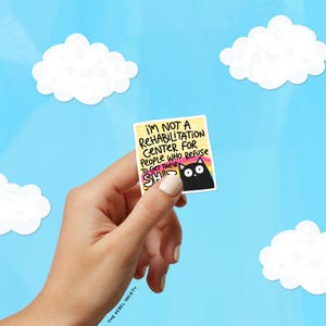 Boundaries Black Cat PNG Mental Health Therapy Humor Healing Journey PNG Introvert, Toxic People Trendy Hand Illustrated Sticker Design image 3
