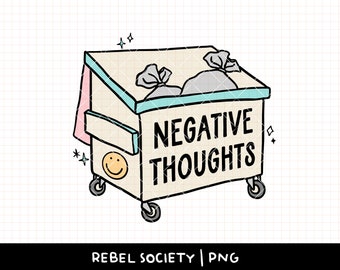 Negative Thoughts PNG, Trauma Dumping PNG, Intrusive Thoughts, Trendy PNG Mental Health Awareness Self Love Normalize Therapy, Anxiety PTsD