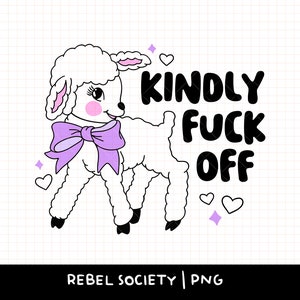 Por favor, lárgate, cordero retro vintage PNG, diseños de camisetas PNG de moda introvertida, diseños de pegatinas divertidas y lindas, diseños de camisetas populares introvertidas