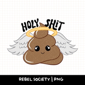 Funny Poop Emoji Angel Wings And Halo T-Shirt - Holy Poo Funny Poop Emoji Angel Wings And Halo T-Shirt - Holy Poo