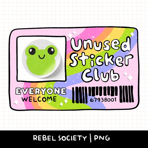 Unused Sticker Club Cute Frog PNG Trendy PNG Mental Health Snarky Cute Sticker Designs Popular PNG's Sticker Hoarders Anonymous Sticker Book
