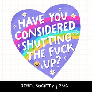 Shut the fuck up PNG Menschen angenehm ist über Hand illustriert sarkastische Hündin zickig lustig niedlich trendige PNG Aufkleber Design Becher beliebt PNG