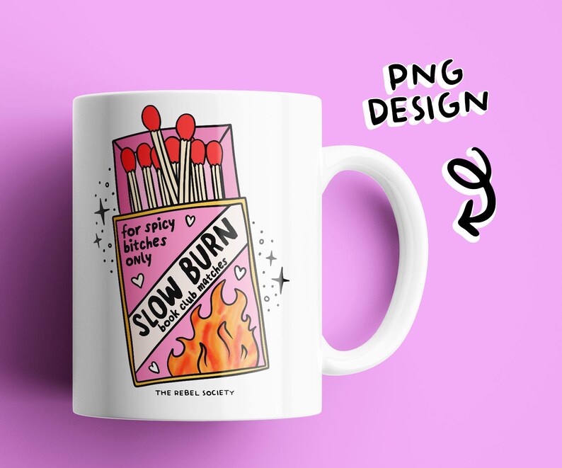 Club de lectura Slow Burn Matches PNG Diseño de calcomanía obsceno obsceno Diseño de calcomanía obsceno de lectura de moda Diseño de camiseta de calcomanía obsceno de libros Las buenas chicas leen libros sucios imagen 3