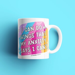 Anxiety SVG, Trendy SVG, I Can Do Hard Things, Mental Health Awareness Be Kind To Your Mind Rainbow Retro Flowers Anxious Trendy SVG Designs image 2