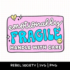 Emotional Fragile SVG, trendige SVG, süße SVG-Designs, Freundlichkeit Sublimation, Retro Sonnenschein, entschuldigendes Bewusstsein für psychische Gesundheit