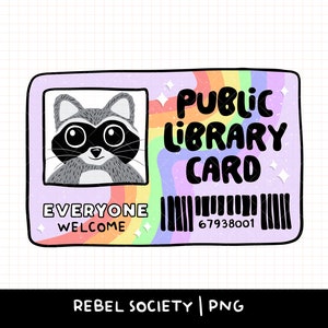 Tarjeta de biblioteca PNG Lindo mapache Apoya a la biblioteca local PNG de moda Lectura obscena PNG Pegatina Nerd de los libros Introvertido Diseño de camiseta Apasionado de los libros Leer Basura