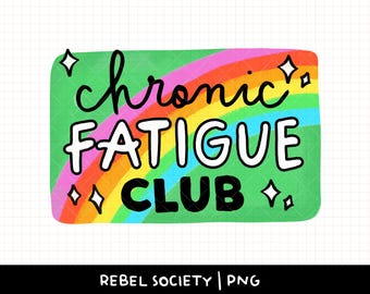 Chronic Fatigue Club PNG Spoonie Sticker Designs Spoons Tired Healing Girlie Chronic Illness Trendy PNG Exhausted Sleepy Popular PnG's