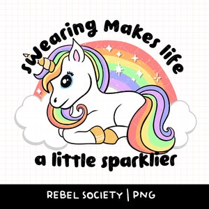Fluchen macht das Leben ein bisschen mehr funkelnd Einhorn Regenbogen Zero Fickt Trendy PNG Mental Gesundheit sarkastische Hündin schnippisch niedliche Aufkleber Designs