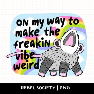 En route pour créer l'ambiance étrange d'opossum PNG T-shirt tendance PNG Designs d'autocollants mignons populaires