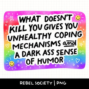 Dark Humor Angstig Millennial Gen X Geestelijke gezondheid Angst Sarcastisch Grappig Schattig Trendy Snarky Stickerontwerp png