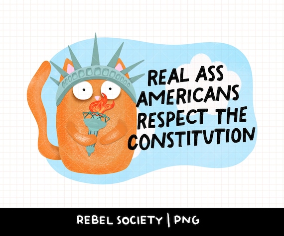 Real Americans Respect the Constitution PNG Fuck Fascism PNG Ginger Cat, Cats Activism Racism Racists Trump Fascists Human Rights Democracy