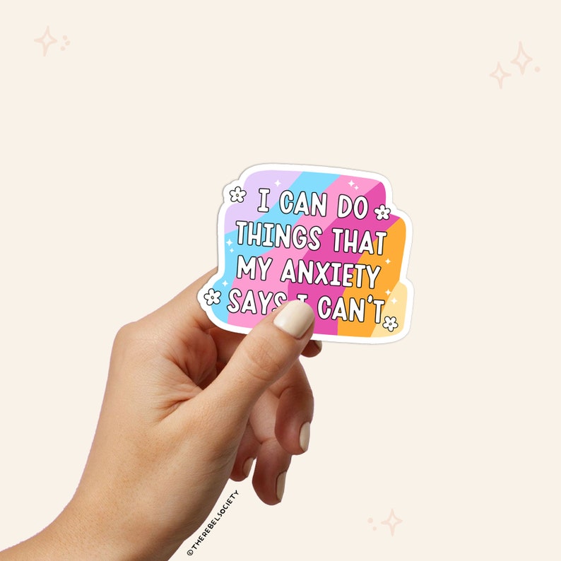 Anxiety SVG, Trendy SVG, I Can Do Hard Things, Mental Health Awareness Be Kind To Your Mind Rainbow Retro Flowers Anxious Trendy SVG Designs image 4